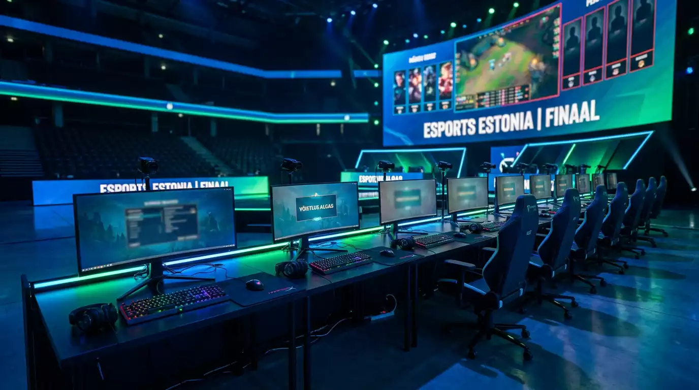 Professionaalne e-spordi lava mänguarvutite ja monitoridega turniiril